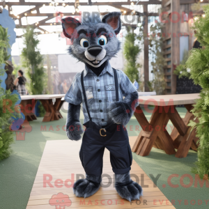 Zwart Lynx-mascottekostuum...