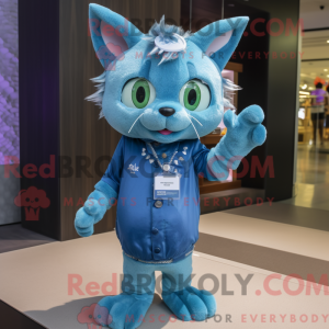 Disfraz de mascota Cyan Cat...