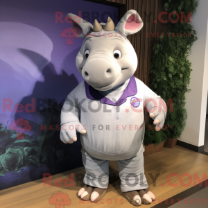 Lavendel Rhinoceros maskot...