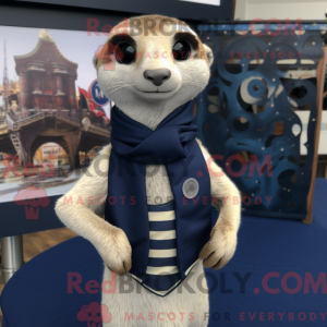 Navy Meerkat maskot kostume...