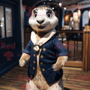 Navy Meerkat maskot kostume...