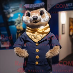 Navy Meerkat maskot kostume...