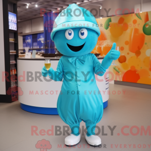 Cyan champagne maskot...