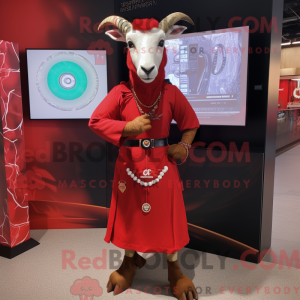 Red Goat mascot costume...