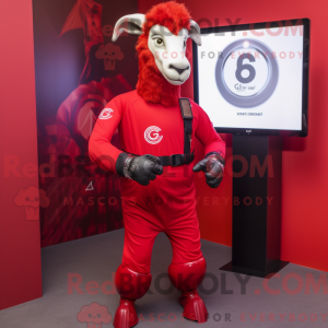 Red Goat mascot costume...