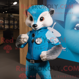 Blue Marten maskot kostume...