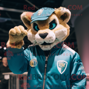 Teal Mountain Lion mascot...