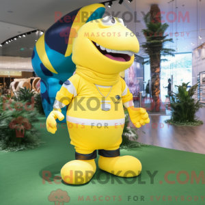 Gul hval maskot kostume...