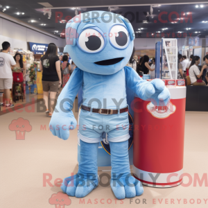 Sky Blue Soda Can maskot...