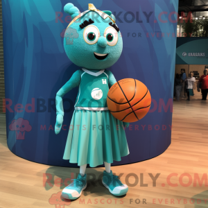 Teal Handball Ball mascot...