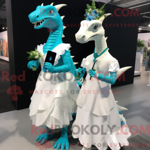 Cyan Parasaurolophus maskot...