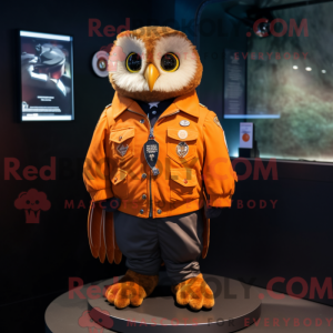 Orange Owl mascot costume...