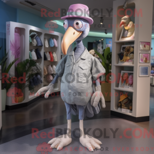 Grå Flamingo maskot kostume...