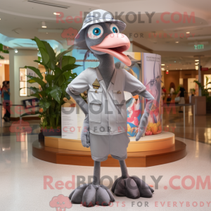 Grå Flamingo maskot kostume...