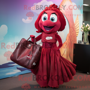 Maroon Betta Fish mascot...