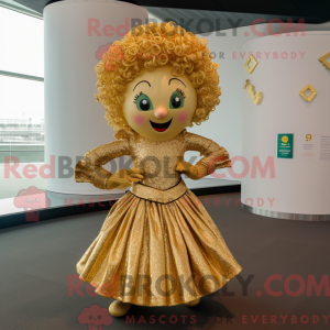 Gold Irish Dancer maskot...