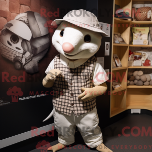 Hvid Armadillo maskot...