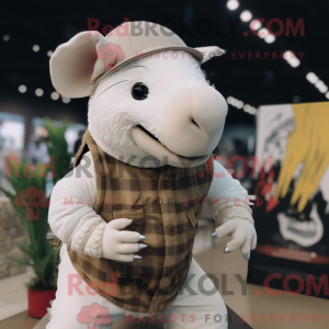 White Armadillo mascot...