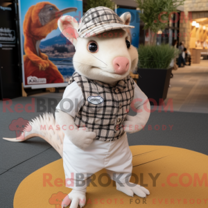 Hvid Armadillo maskot...