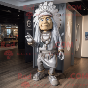 Sølv Chief maskot kostume...