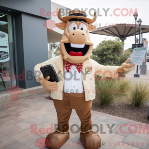 Tan Steak maskot kostume...
