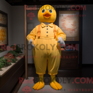 Gul mandarin maskot kostume...