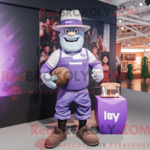 Lavender Rugby Ball mascot...