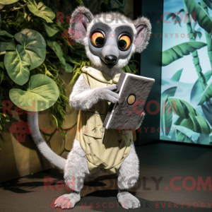 Grå Lemur maskot kostume...