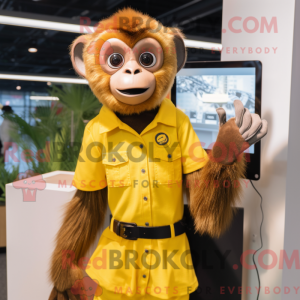 Gul Capuchin Monkey maskot...