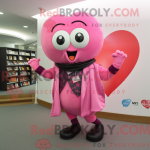 Pink Heart mascot costume...