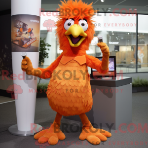 Orange Harpy maskot kostume...
