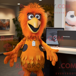 Orange Harpy mascot costume...
