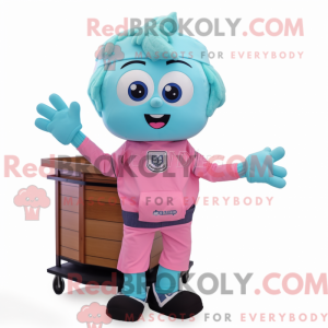 Cyan Pink maskot kostume...