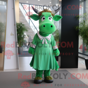 Grøn Zebu maskot kostume...