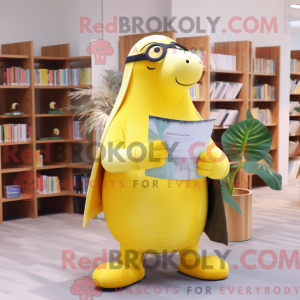 Lemon Yellow Walrus mascot...