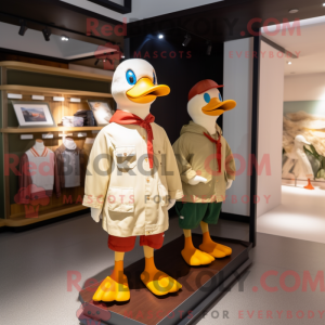 Beige Muscovy Duck mascot...