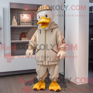 Béžová postava maskota...
