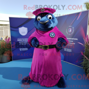 Magenta Navy Seal maskot...