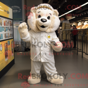 Cream Lion maskot kostume...