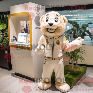 Cream Lion maskot kostume...