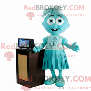 Turquoise Television mascot...