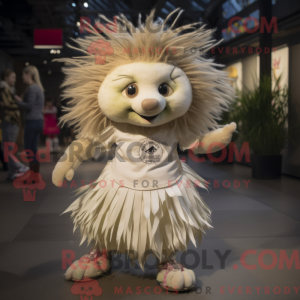 Krem Piggsvin maskot drakt...