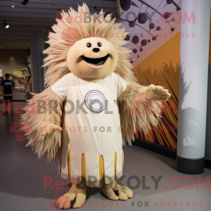 Krem Piggsvin maskot drakt...