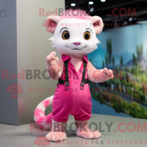 Pink Ferret maskot kostume...
