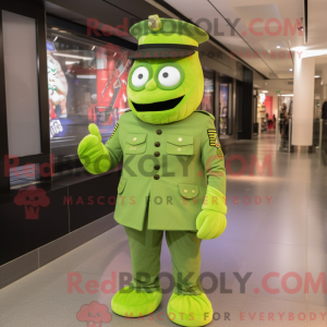 Lime Green Soldier maskot...