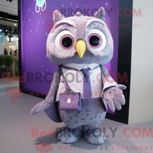 Lavendel ugle maskot...