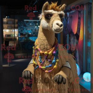 Tan Llama-maskotdraktfigur...