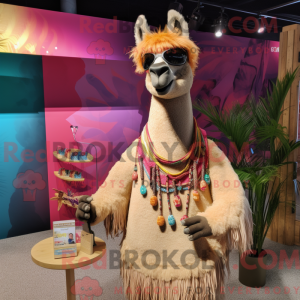 Tan Llama-maskotdraktfigur...