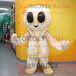 Cream Octopus maskot...