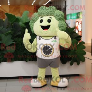 Beige Broccoli maskot...